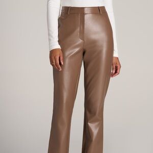 American Tall High Rise Flare Faux Leather Pants for Tall Women in Aztec Brown S